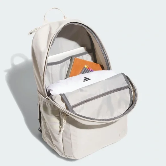 ADIDAS Classic 3S 5 Backpack Gym School Travel Canvas Sand Color Backpack NWT - Picture 2 of 11